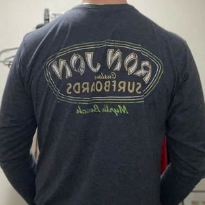 mens L ron jon surf shop graphic long sleeve t